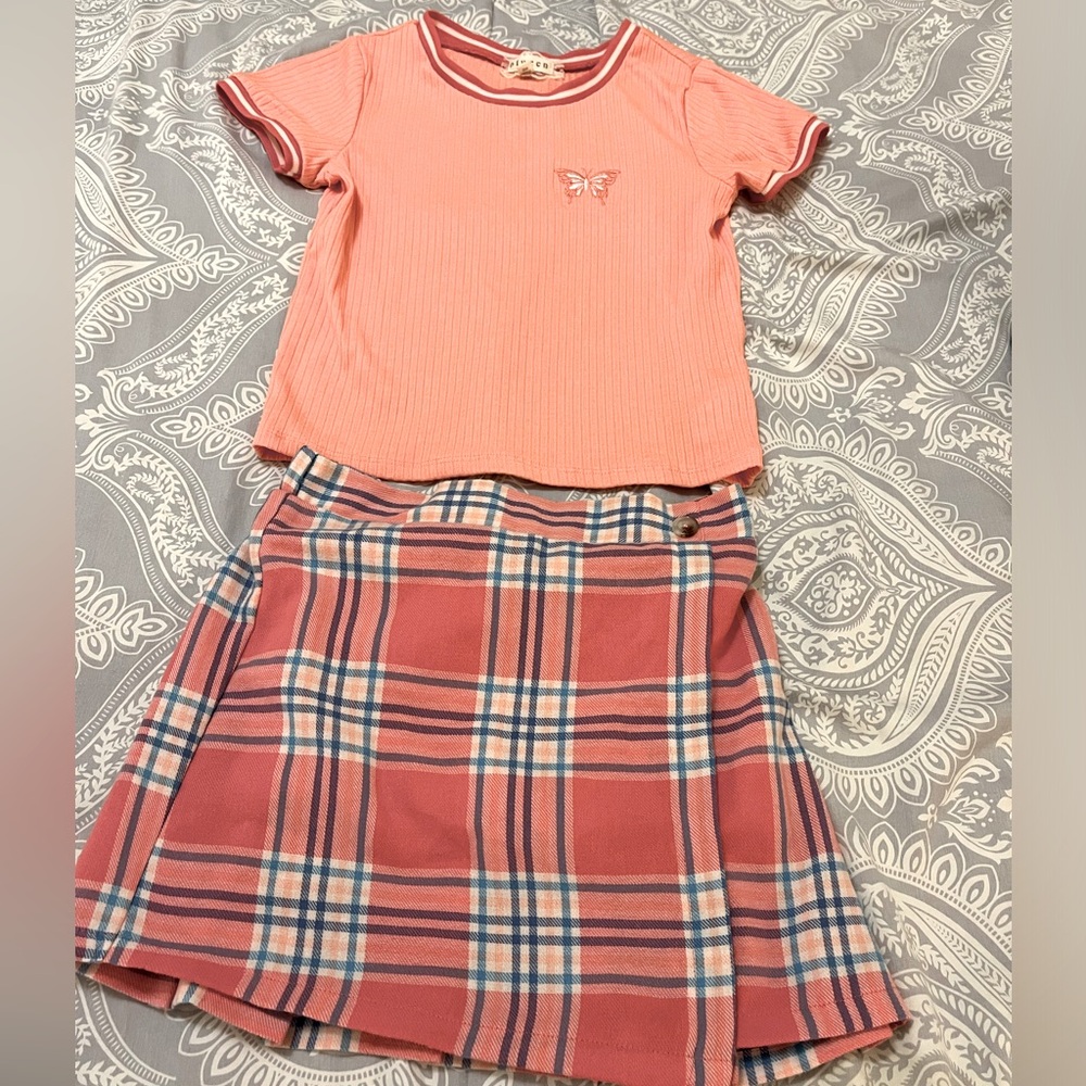 New BTWEEN size 10 girls skirt and top set